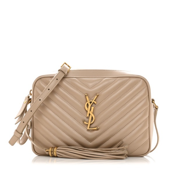 SAINT LAURENT Calfskin Matelasse Monogram Lou Camera Bag Dark Beige - Picture 3 of 15